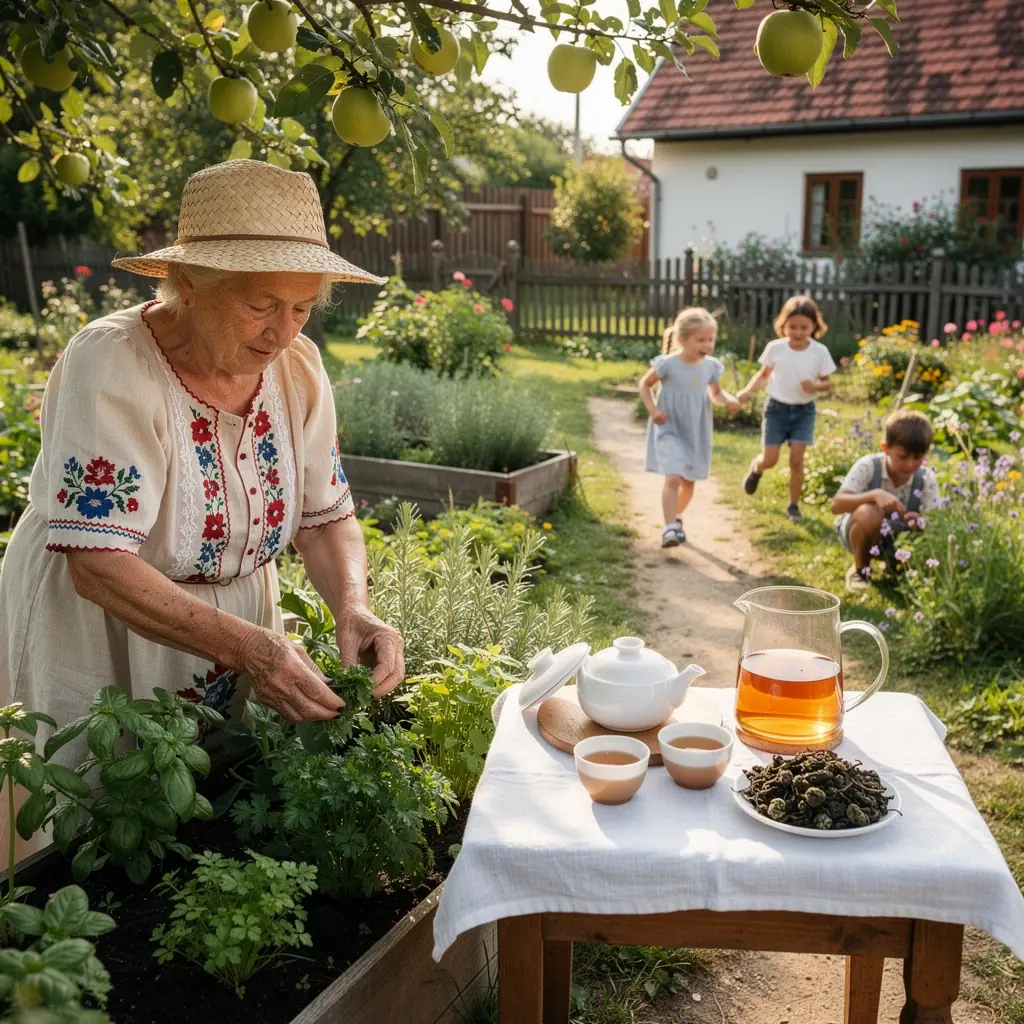 Egy csésze gőzölgő Bai Hao Oolong tea, aranysárga árnyalatával és gyümölcsös aromájával.