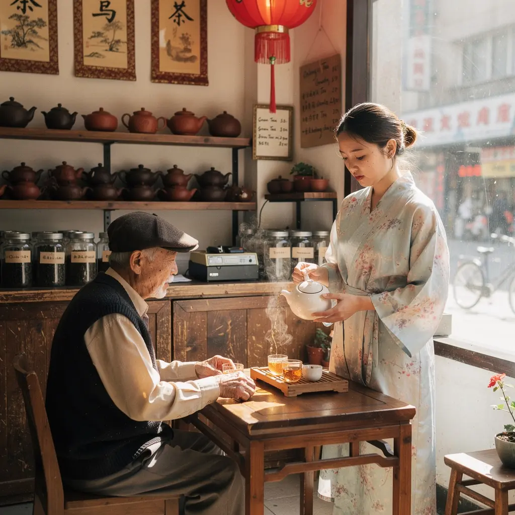 Bai Hao Oolong tea ültetvény, ahol a tea levelek napfényben ragyognak.