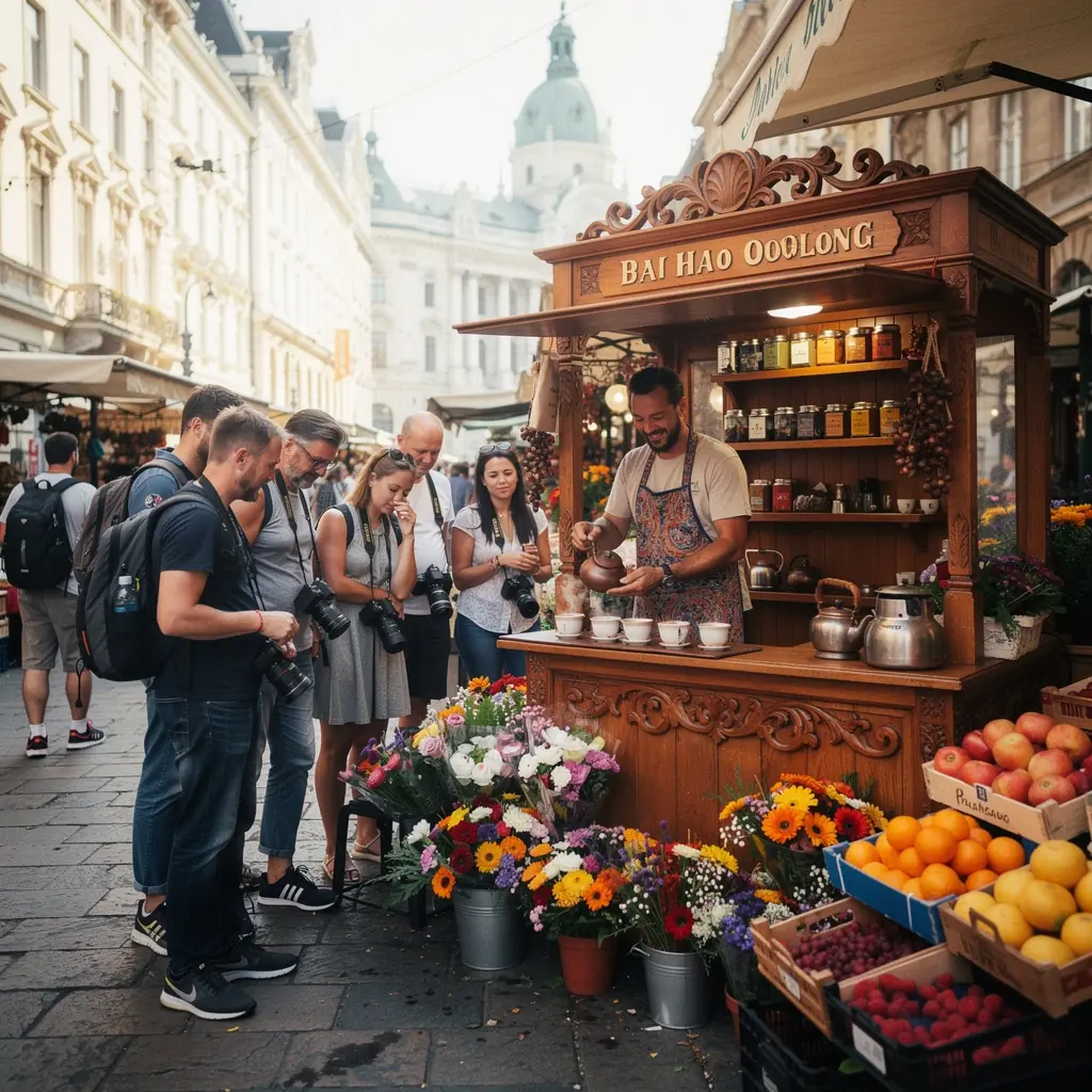 Az oolong tea készítése során a víz színe mély aranysárgára vált, a gyümölcsösség jegyével.